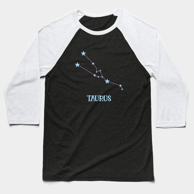 Taurus Zodiac Sign Constellation Baseball T-Shirt by Adrian's Outline